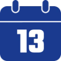 Calendar icon displaying number thirteen.